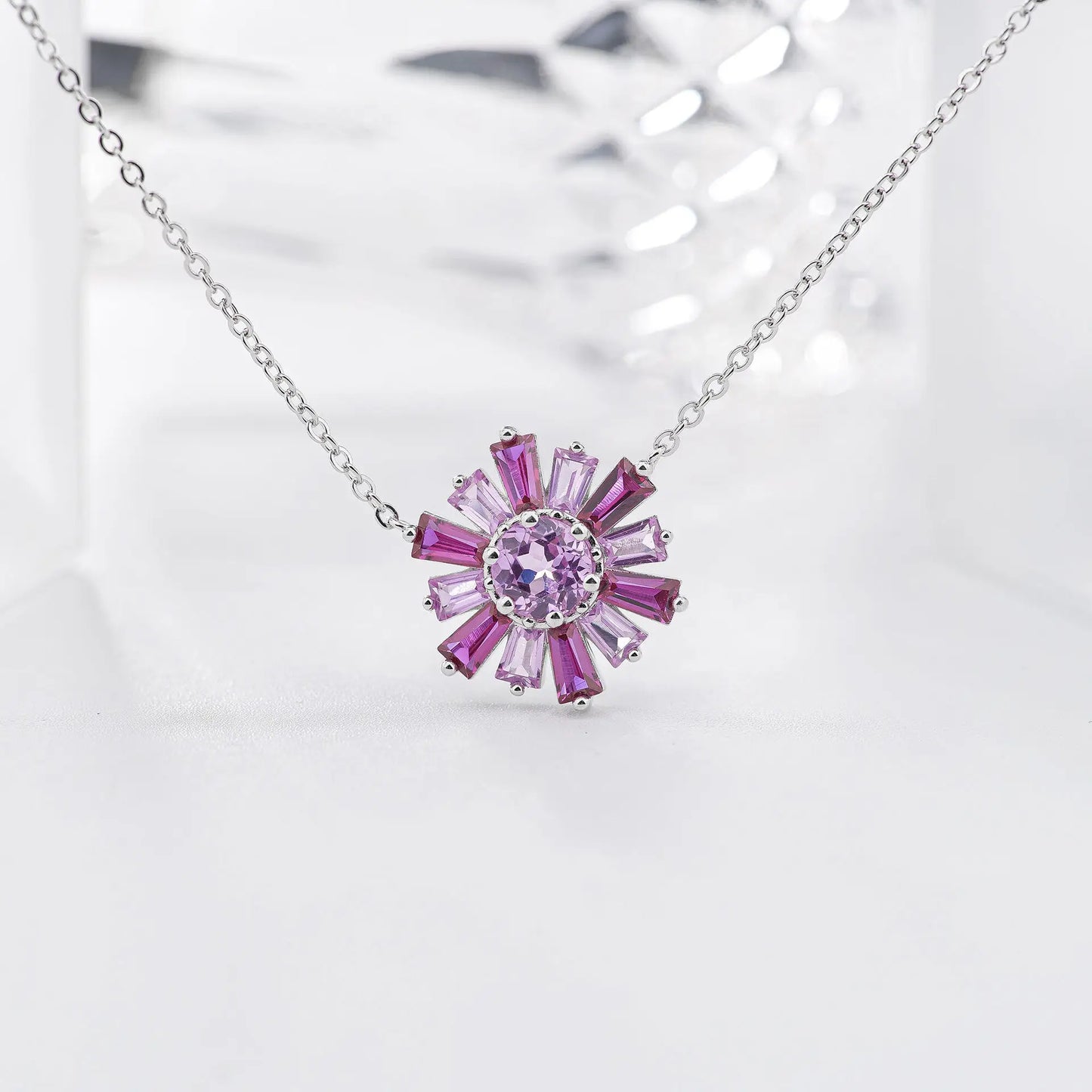 Romantic Sunflower Lab Grown Diamond Necklace