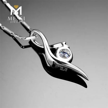 1 ctw Lab Grown Moissanite Diamond Sweeping Pendant