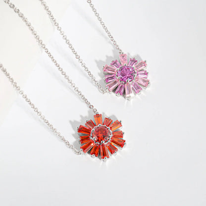 Romantic Sunflower Lab Grown Diamond Necklace