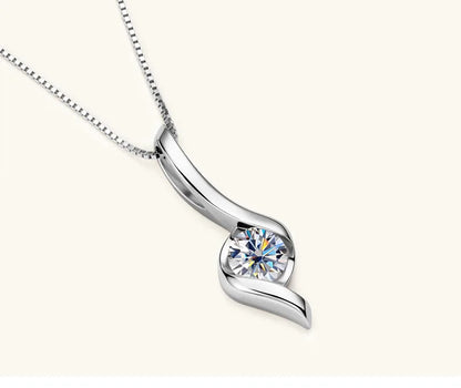 D Color Moissanite  Lab Grown Diamond  Necklace