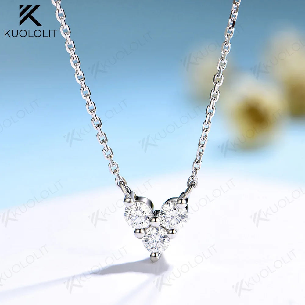 2.25 ctw Round Heart-Shaped Three-Stone Lab Grown Diamond Pendant