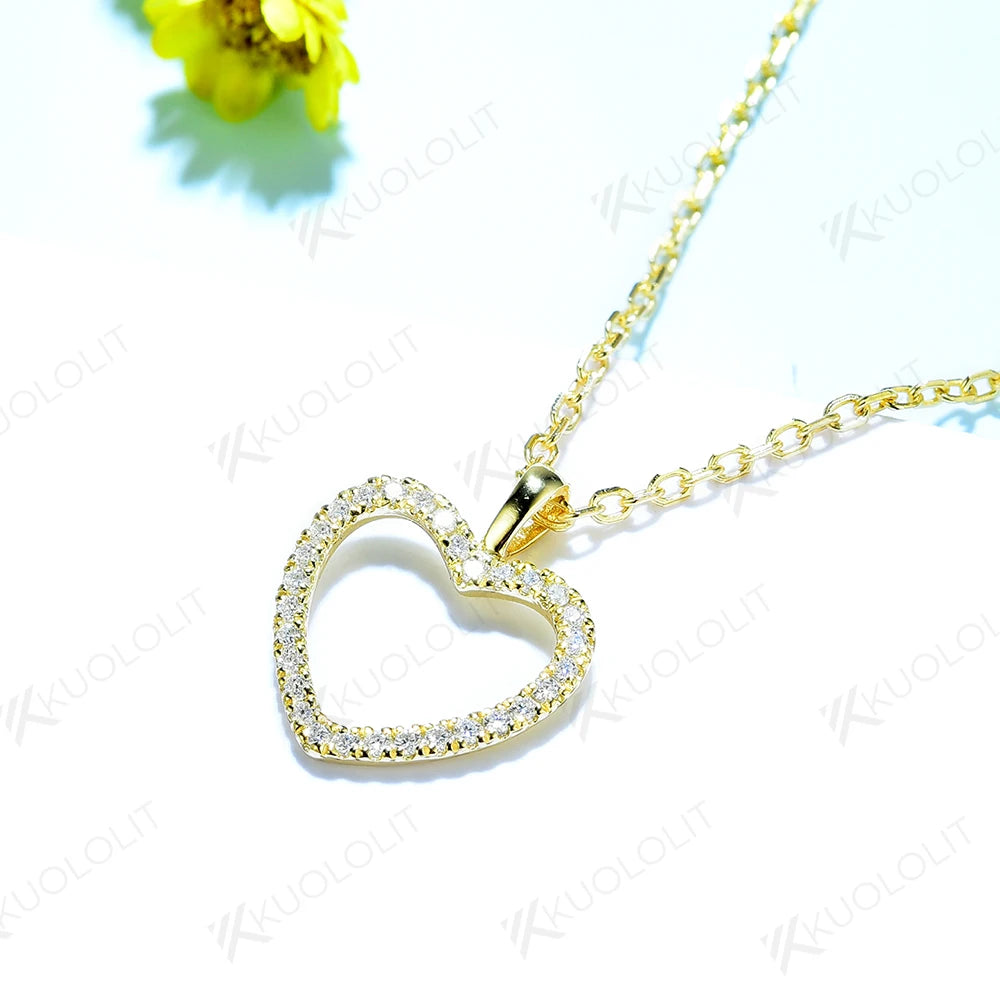 Heart Shape Lab Grown Moissanite Diamonds Necklaces