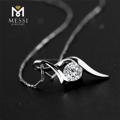 1 ctw Lab Grown Moissanite Diamond Sweeping Pendant