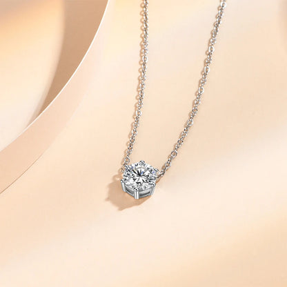 Round Cut Lab Grown Moisssanite Diamond Necklace