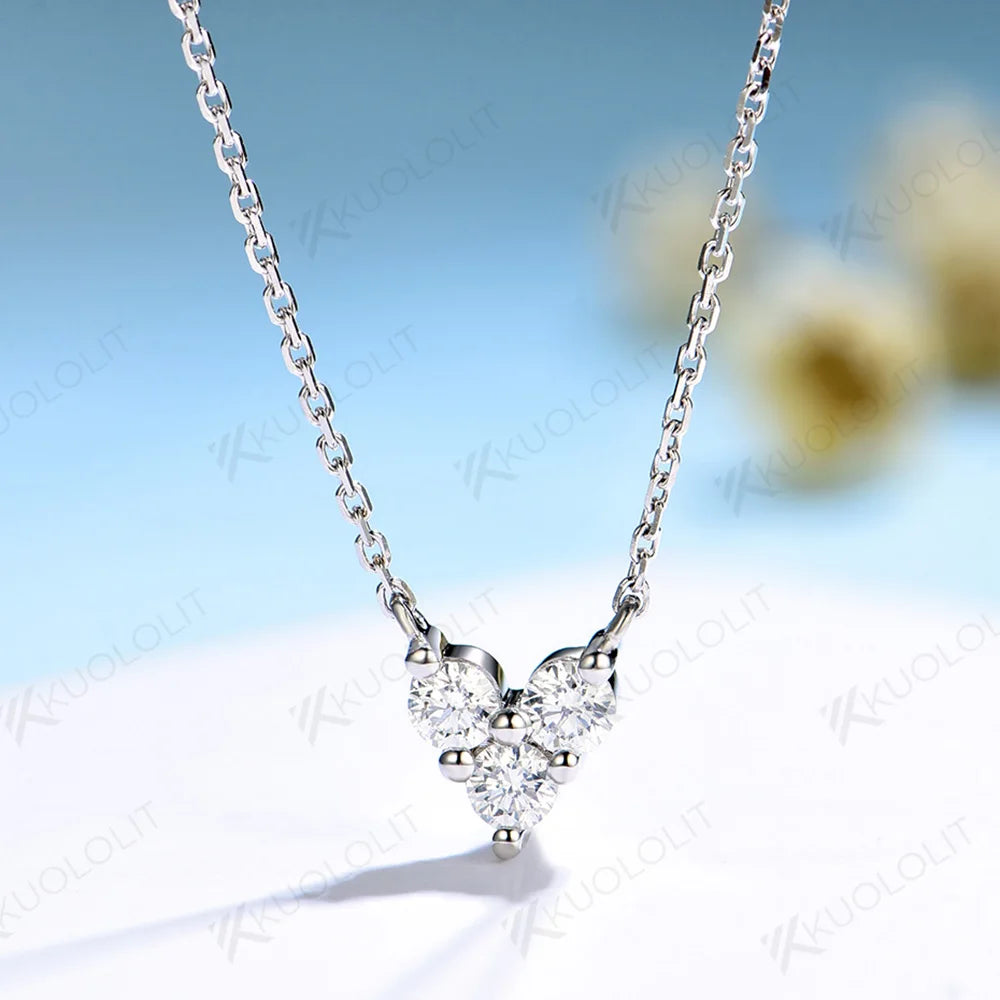 2.25 ctw Round Heart-Shaped Three-Stone Lab Grown Diamond Pendant