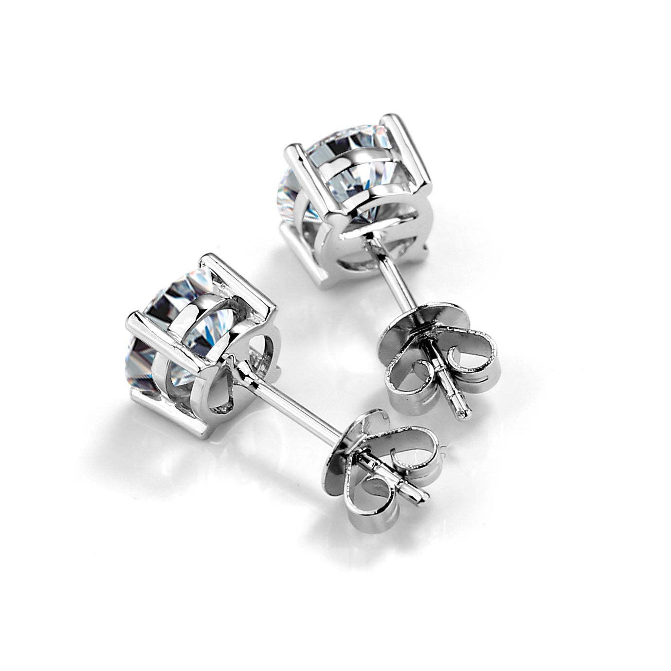 2 ctw Round Lab Grown Diamond Stud Earrings E VVS2