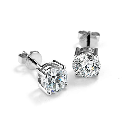 2 ctw Round Lab Grown Diamond Stud Earrings E VVS2