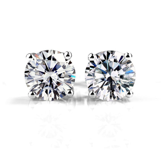 2 ctw Round Lab Grown Diamond Stud Earrings E VVS2