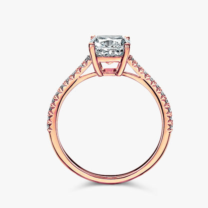 2.5 ctw Cushion Lab Grown Diamond Band Engagement Ring