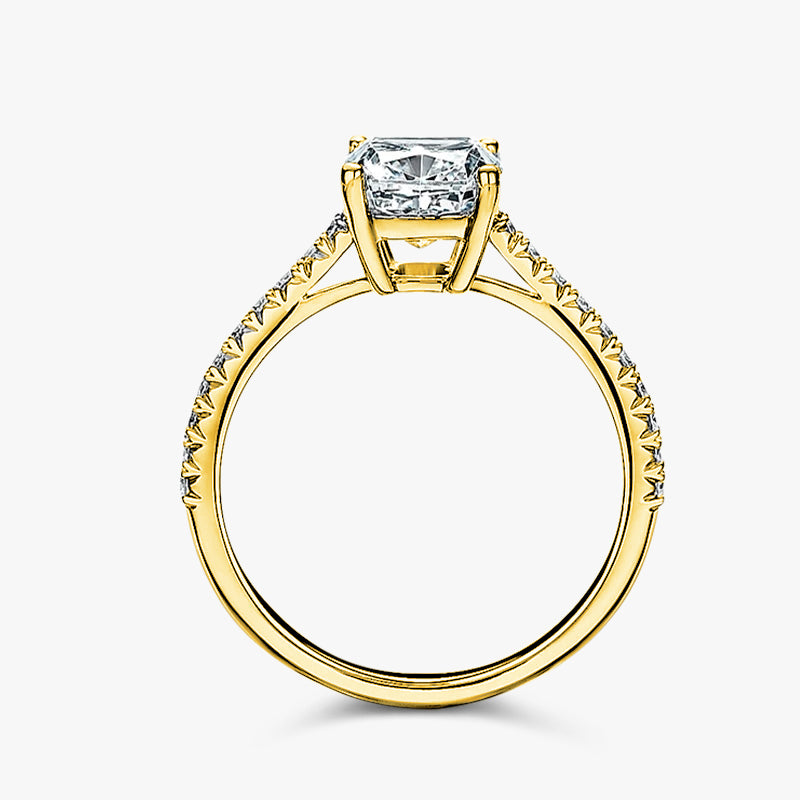 2.5 ctw Cushion Lab Grown Diamond Band Engagement Ring