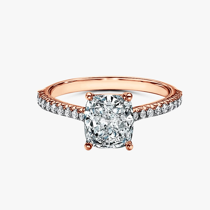 2.5 ctw Cushion Lab Grown Diamond Band Engagement Ring