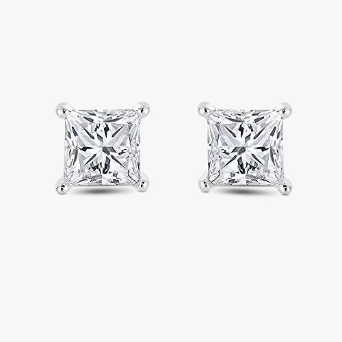 1 ctw Princess Lab Grown Diamond Stud Earrings