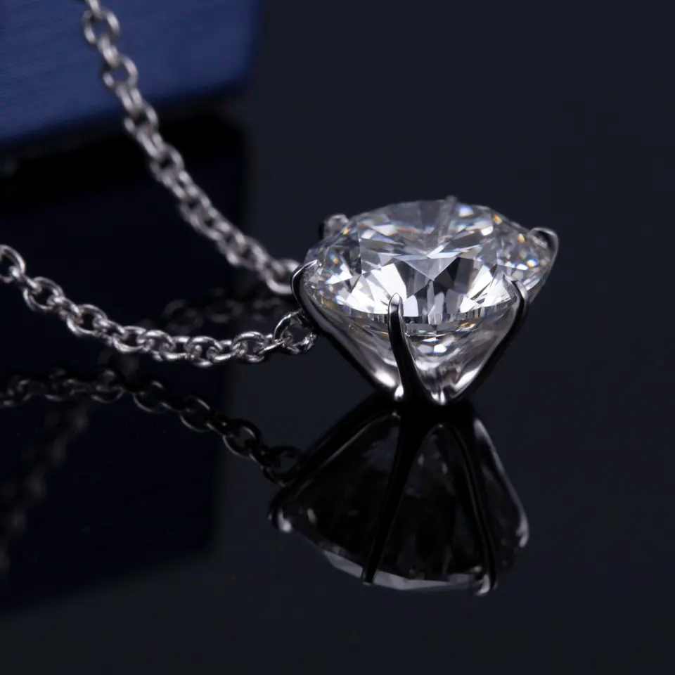 3 ctw Lab Grown Diamond Solitaire Pendant Necklace