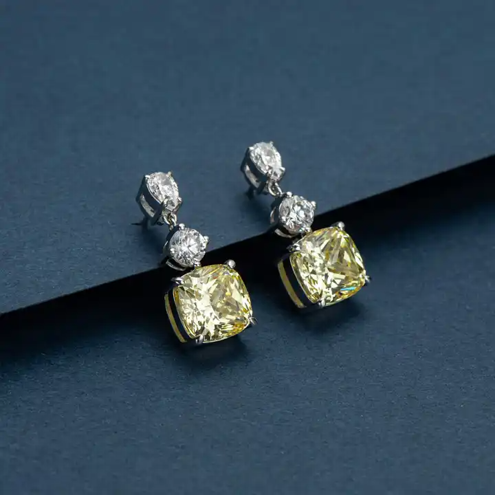 5.00 ctw Yellow Diamond Drop Earrings