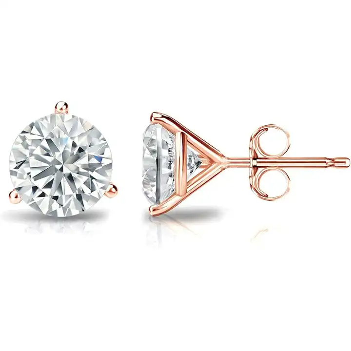 1/8 cttw 4-Prong Basket Round Diamond Single Stud Earring