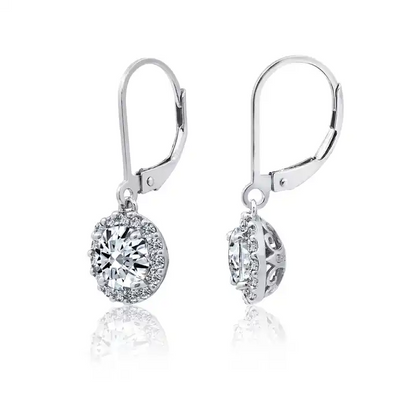 1.5 ctw Diamond Brilliant Round Cut Drop Halo Earring