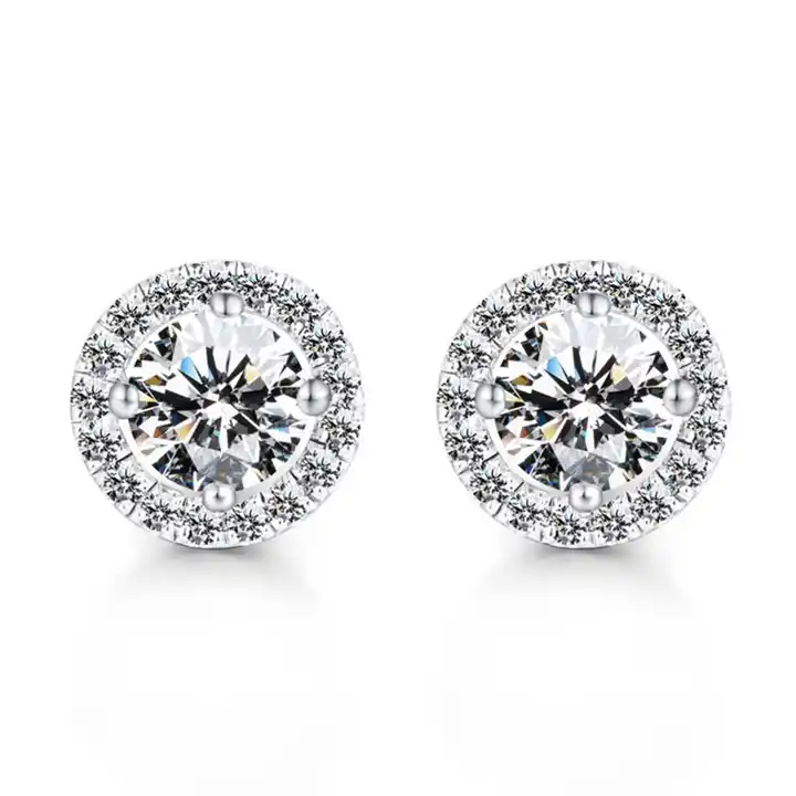 2 ctw Lab Created Diamond Halo Stud Earrings