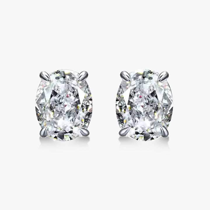 1 ctw Oval Lab Grown Diamond Stud Earrings