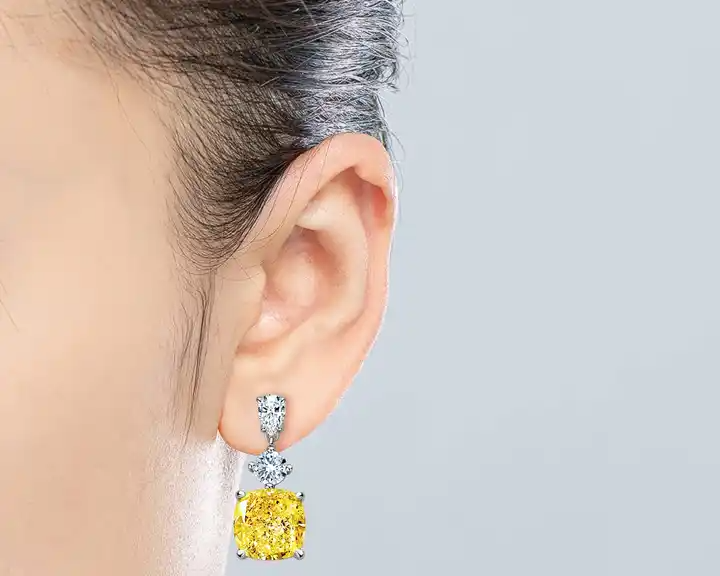 5.00 ctw Yellow Diamond Drop Earrings