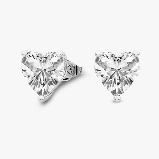 1 ctw Heart Lab Grown Diamond Stud Earrings