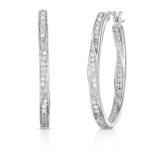 1/2 Carat Diamond Hoop Earrings with Stunning Inside-Outside Sparkle