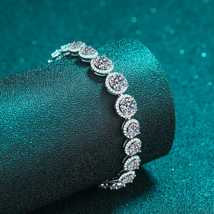 10 ctw Round Lab Grown Diamond Halo Bracelet