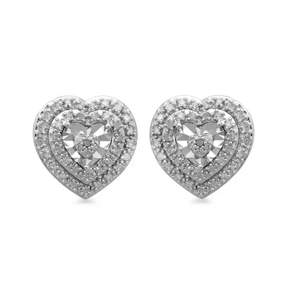 1/4 ctw Diamonds Double Halo Stud Earrings