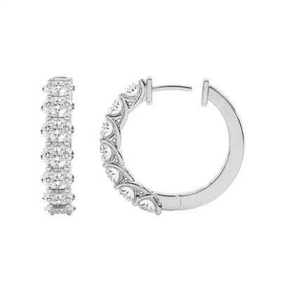 2 ctw Oval Shape Jovana Hoop Earrings