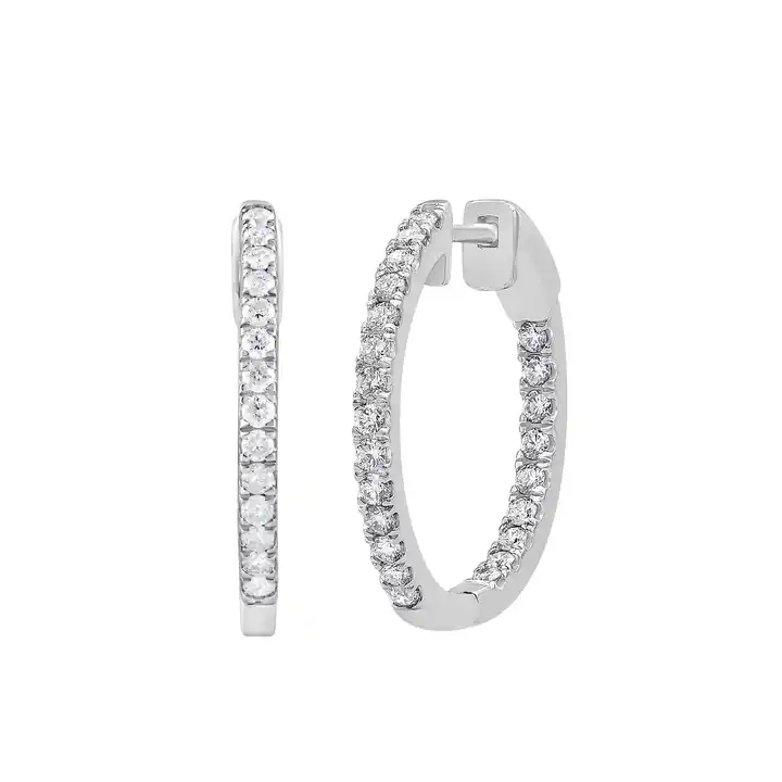 1/2 Carat Diamond Inside-Out Hoop Earrings