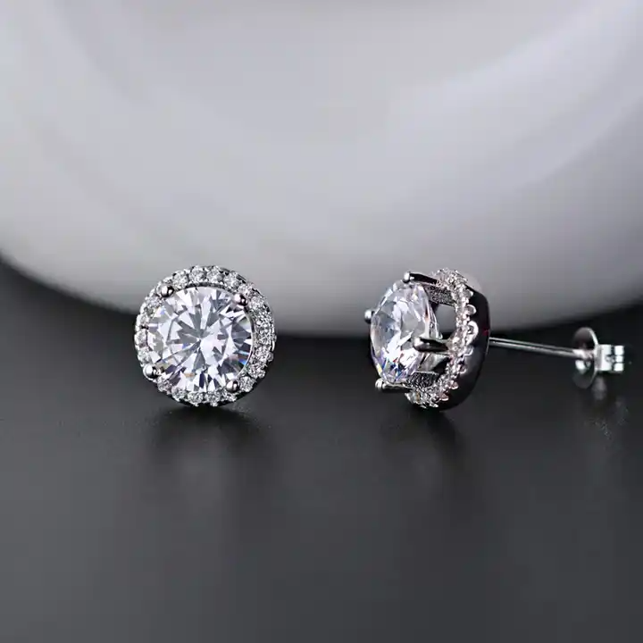 2 ctw Lab Created Diamond Halo Stud Earrings