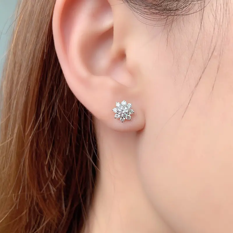 Lab Grown Diamond Sunflower Earring