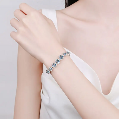 10 ctw Round Lab Grown Diamond Halo Bracelet