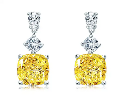 5.00 ctw Yellow Diamond Drop Earrings