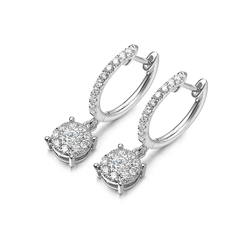 Lab Grown Diamond Hoop Earrings in 14k White Gold