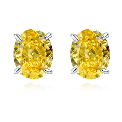 4 Carat/Pair Synthetic Oval Diamond Stud Earrings