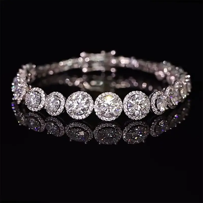 10 ctw Round Lab Grown Diamond Halo Bracelet