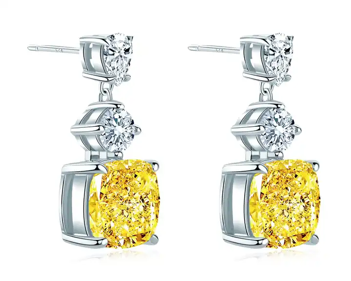 5.00 ctw Yellow Diamond Drop Earrings