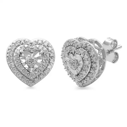 1/4 ctw Diamonds Double Halo Stud Earrings