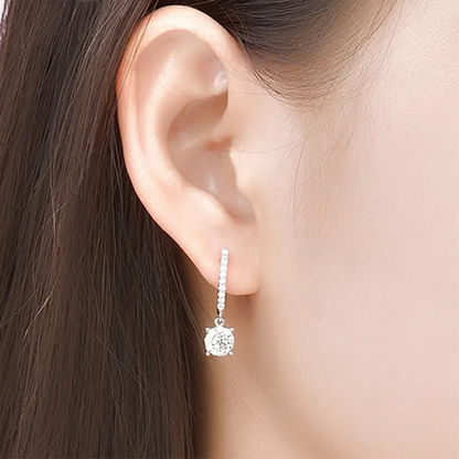 Lab Grown Diamond Hoop Earrings in 14k White Gold