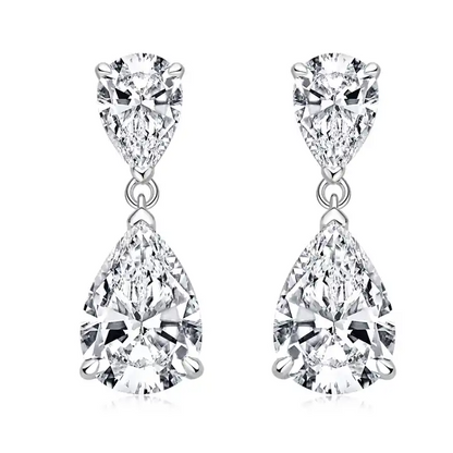 1.5 ctw Diamond Pear Shape Lab Created Dangle Earrings