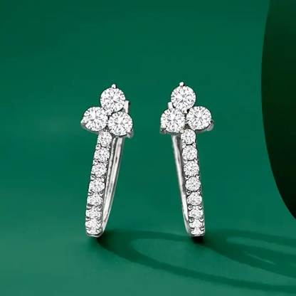 0.50 ctw Diamond Trio Huggie Hoop Earrings