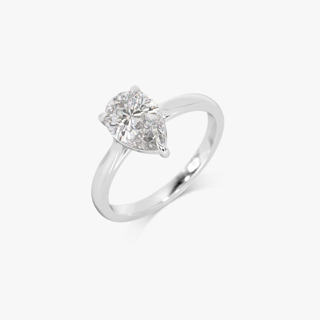 2 ctw Pear Lab Grown Diamond Solitaire Classic Engagement Ring