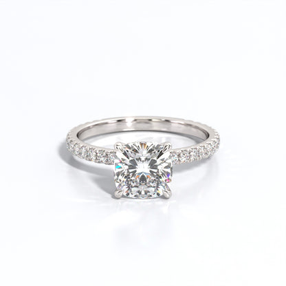 2.5 ctw Cushion Lab Grown Diamond Band Engagement Ring