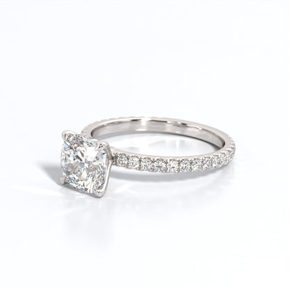 2.5 ctw Cushion Lab Grown Diamond Band Engagement Ring