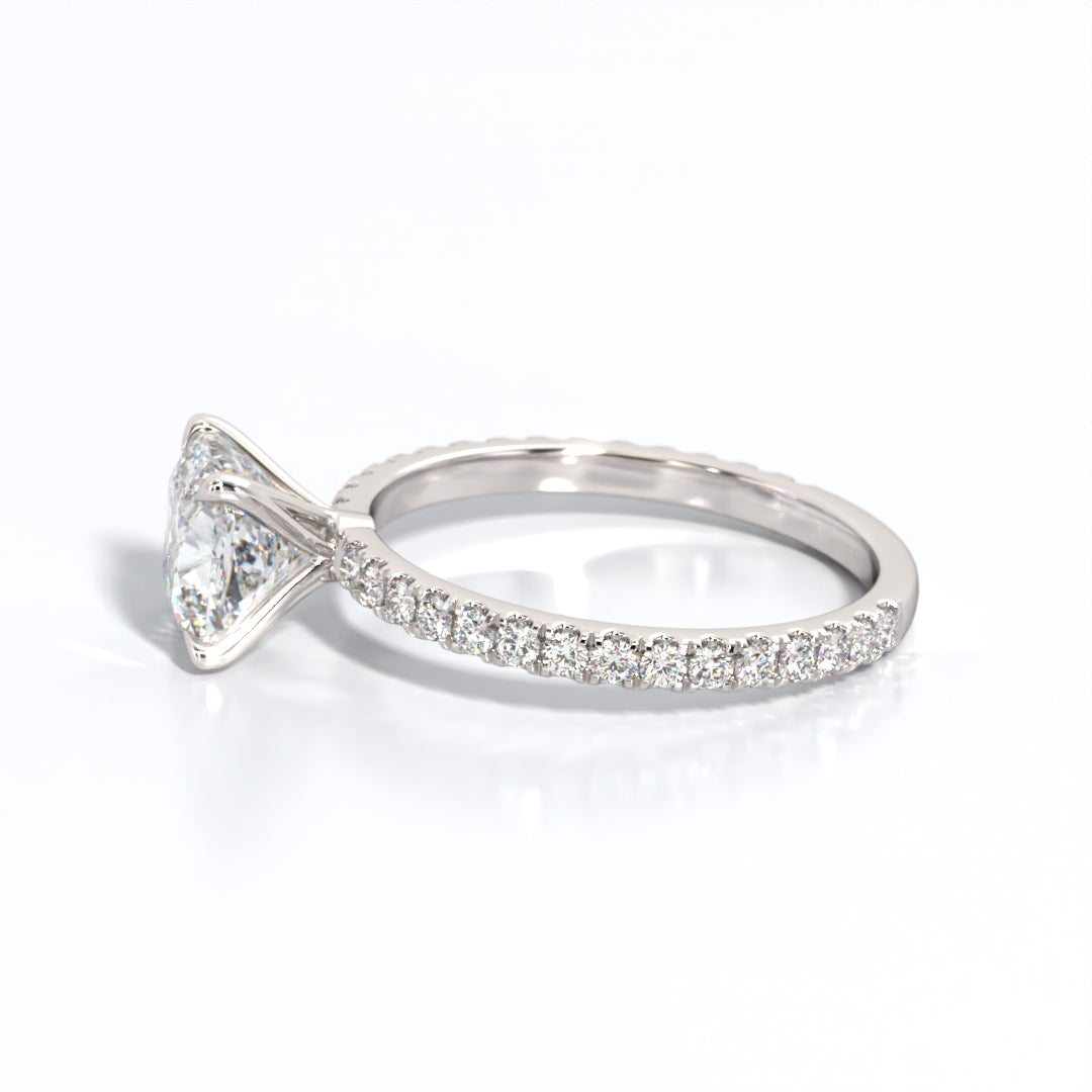 2.5 ctw Cushion Lab Grown Diamond Band Engagement Ring