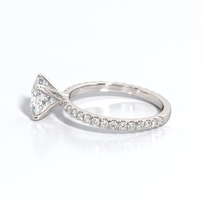 2.5 ctw Cushion Lab Grown Diamond Band Engagement Ring