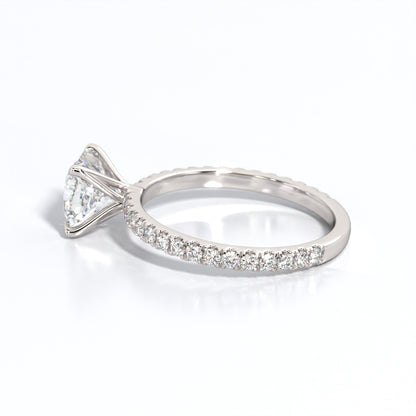 2.5 ctw Cushion Lab Grown Diamond Band Engagement Ring