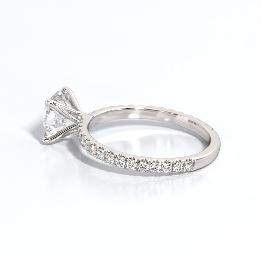 2.5 ctw Cushion Lab Grown Diamond Band Engagement Ring