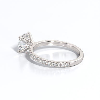 2.5 ctw Cushion Lab Grown Diamond Band Engagement Ring