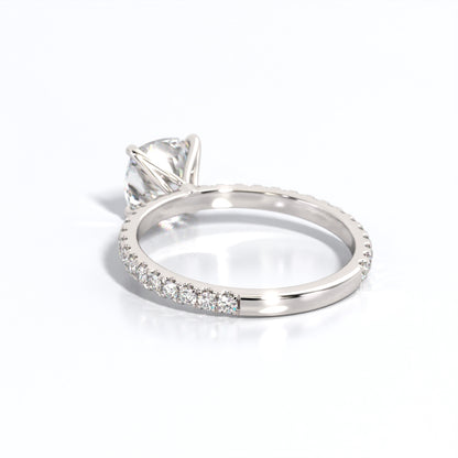 2.5 ctw Cushion Lab Grown Diamond Band Engagement Ring